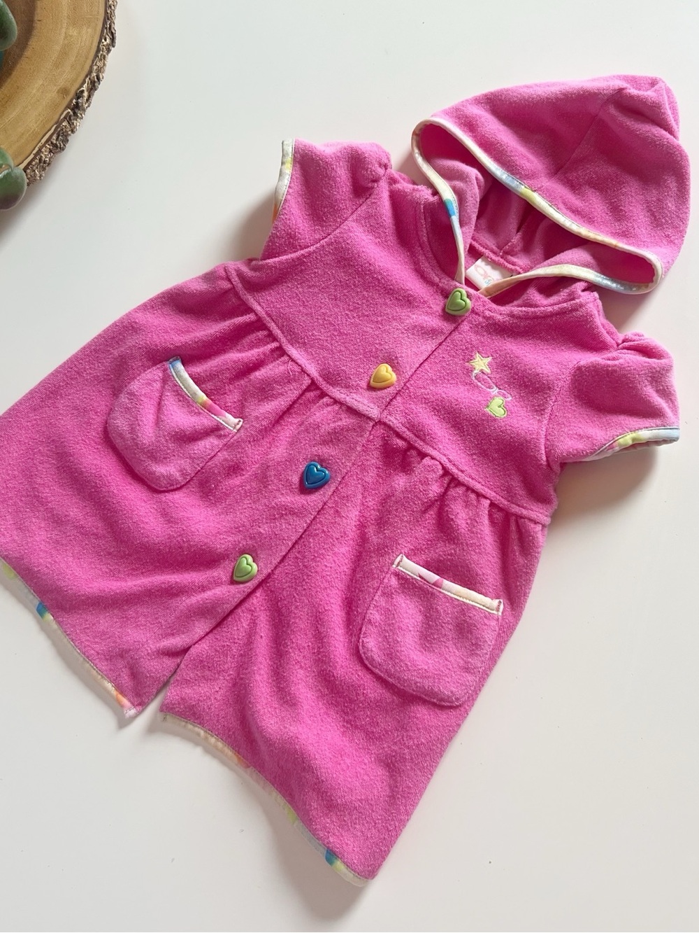 Vintage Ocean Pacific Pink Terry Hooded Cover-Up | 12-18m